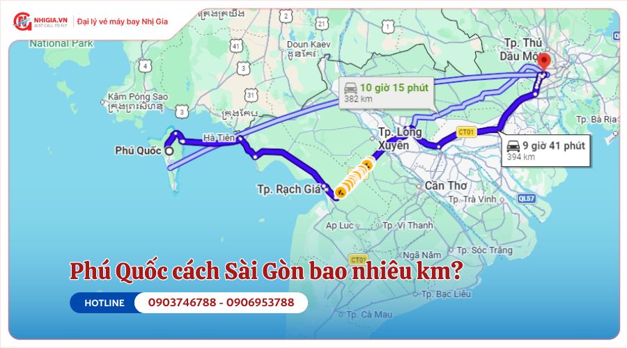 Phú Quốc cách Sài Gòn bao nhiêu km?