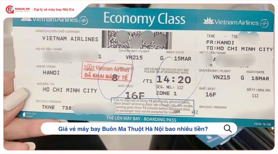 Giá vé máy bay Buôn Ma Thuột Hà Nội bao nhiêu tiền?