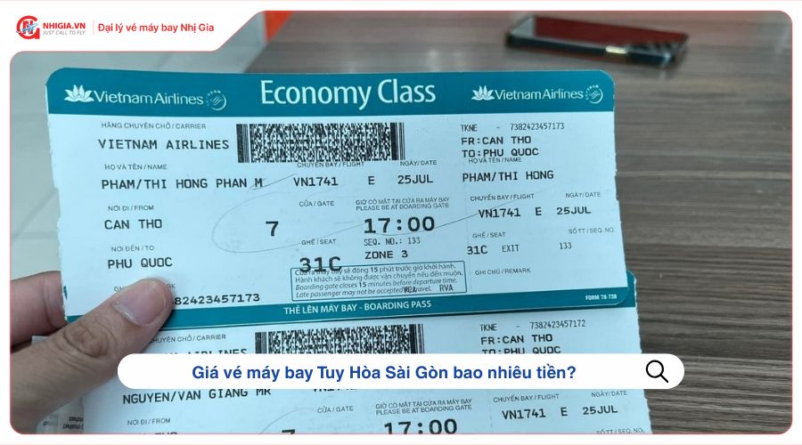 Giá vé máy bay Tuy Hòa Sài Gòn bao nhiêu tiền?