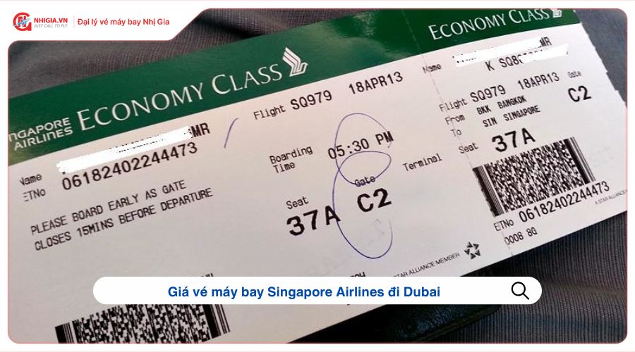 Giá vé máy bay Singapore Airlines đi Dubai