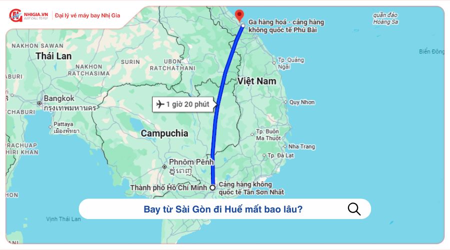 Bay từ Sài Gòn đi Huế mất bao lâu?