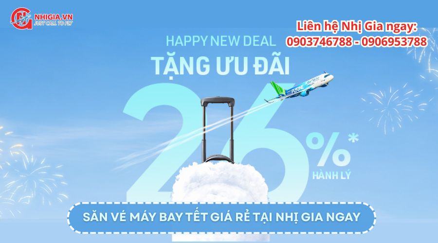Vi vu năm mới Bamboo Airways giảm đến 26% phí hành lý ký gửi