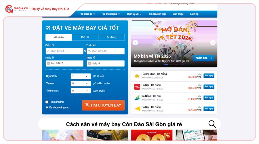 Cách săn vé máy bay Côn Đảo Sài Gòn giá rẻ