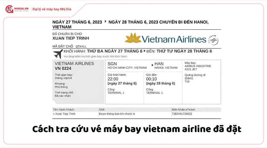 Tra cứu vé máy bay Vietnam Airlines