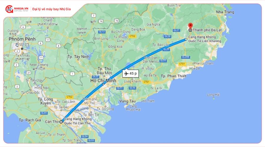 Thời gian bay đến Đà Lạt mất bao lâu?