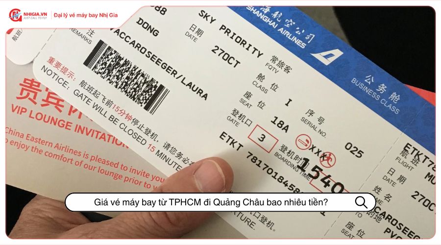 Giá vé máy bay từ TPHCM đi Quảng Châu bao nhiêu tiền?