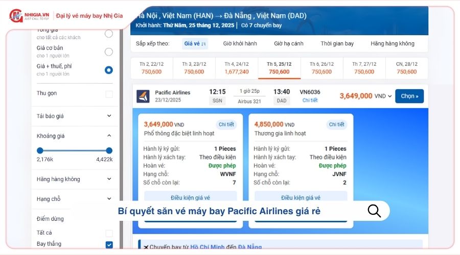 Bí quyết săn vé máy bay Pacific Airlines giá rẻ