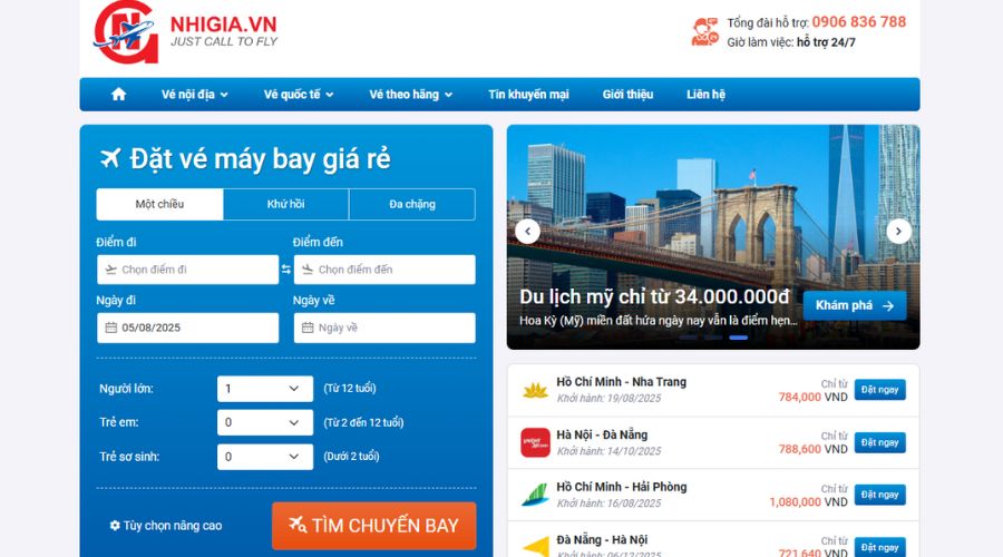 Nền tảng đặt vé máy bay giá tốt của Nhị Gia