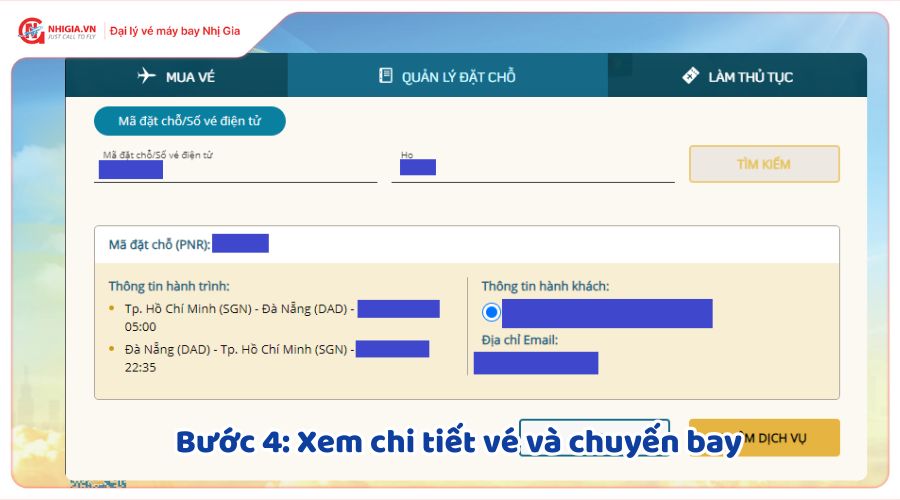 Cách kiểm tra cứu vé máy bay Vietnam Airlines bước 4