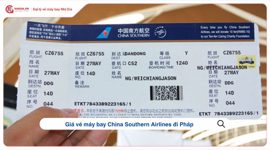 Giá vé máy bay China Southern Airlines đi Pháp