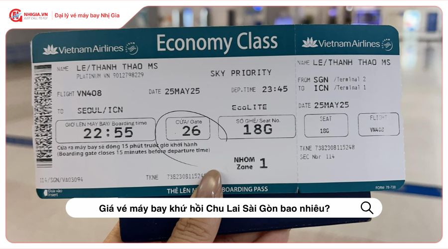 Giá vé máy bay khứ hồi Chu Lai Sài Gòn bao nhiêu?