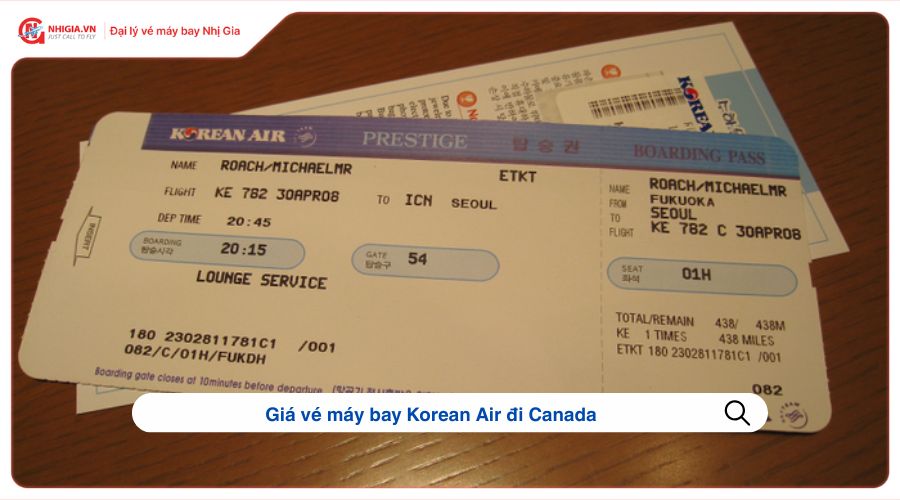 Giá vé máy bay Korean Air đi Canada