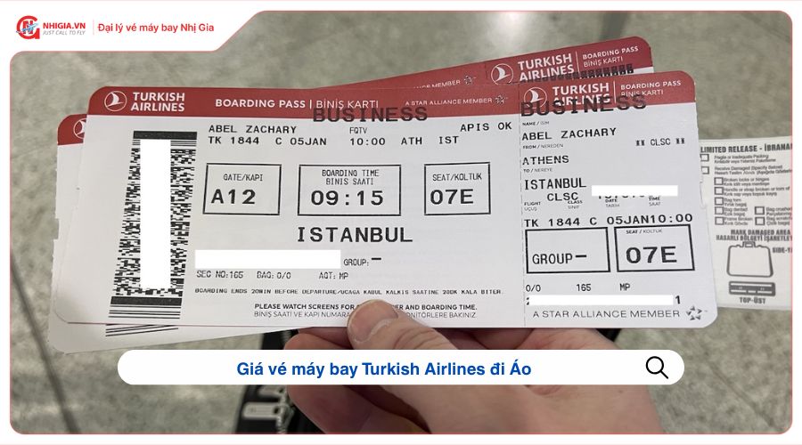 Giá vé máy bay Turkish Airlines đi Áo