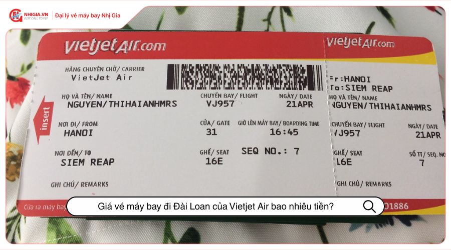 Giá vé máy bay đi Đài Loan của Vietjet Air bao nhiêu tiền?