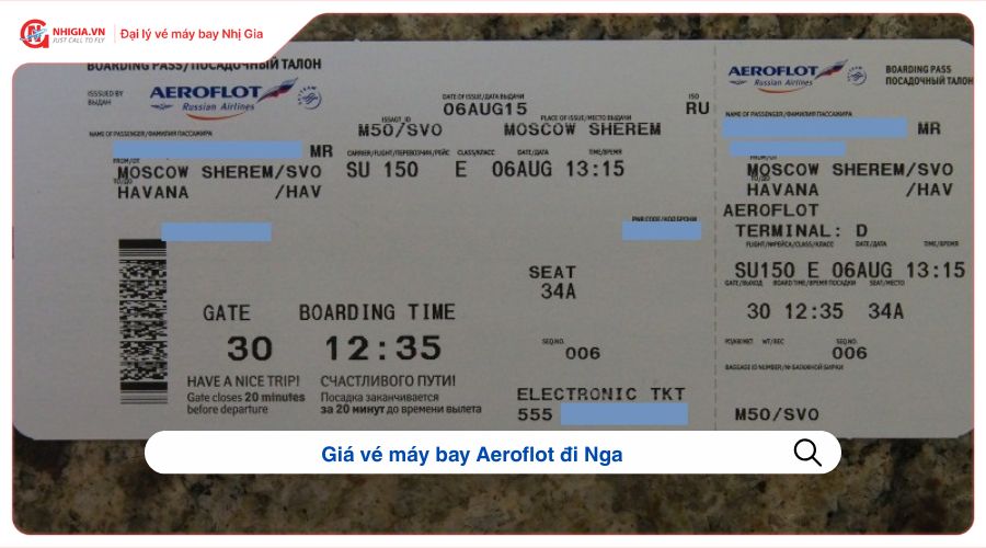 Giá vé máy bay Aeroflot đi Nga