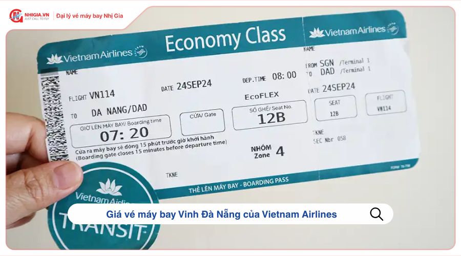 Giá vé máy bay Vinh Đà Nẵng của Vietnam Airlines