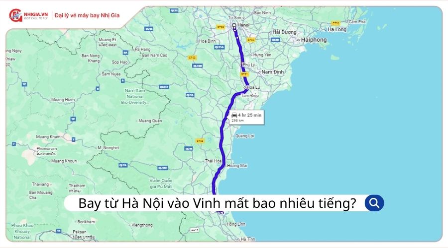 Bay từ Hà Nội vào Vinh mất bao nhiêu tiếng?