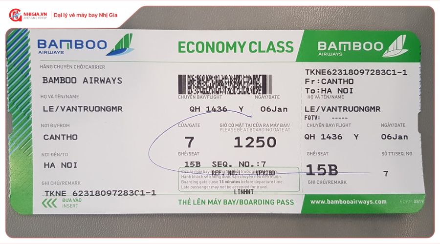 Giá vé máy bay đi Hà Nội của Bamboo Airways