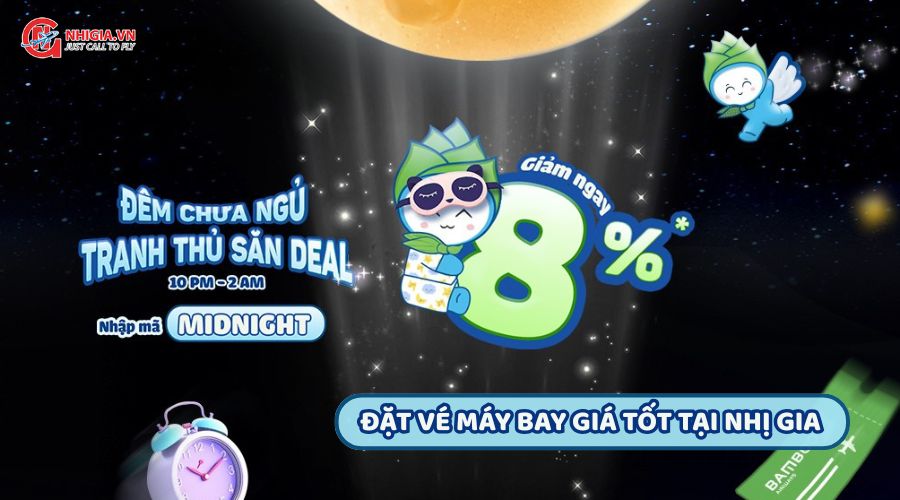  SĂN DEAL CÚ ĐÊM BAMBOO AIRWAYS – GIẢM ĐẾN 8% VÉ BAY NỘI ĐỊA