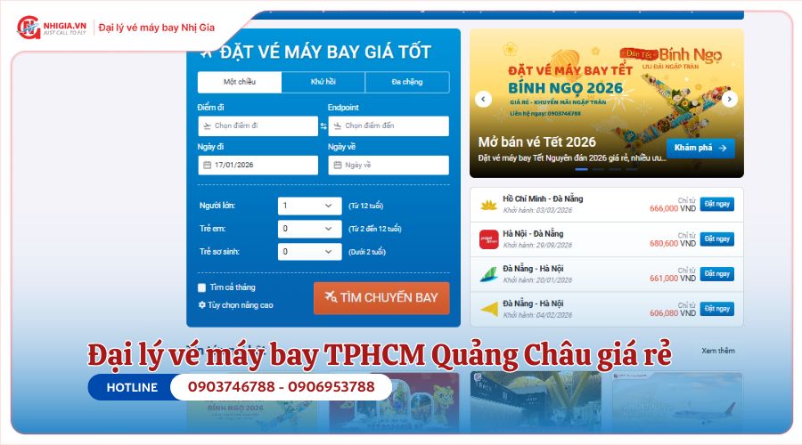 Đại lý vé máy bay TPHCM Quảng Châu giá rẻ