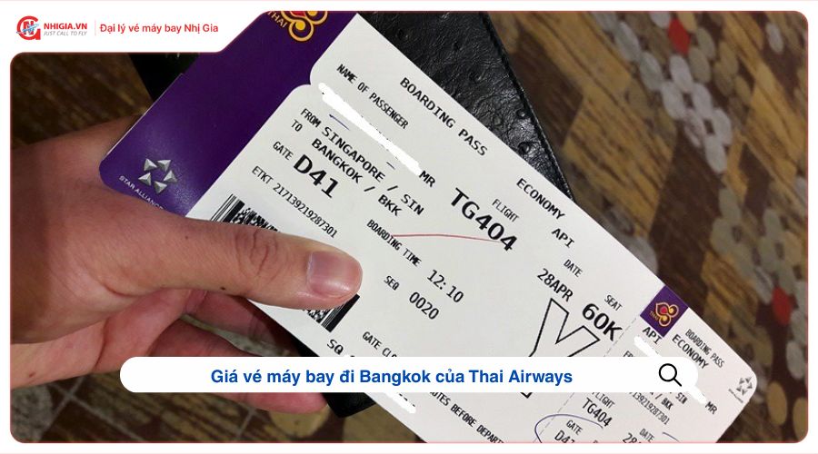 Giá vé máy bay đi Bangkok của Thai Airways