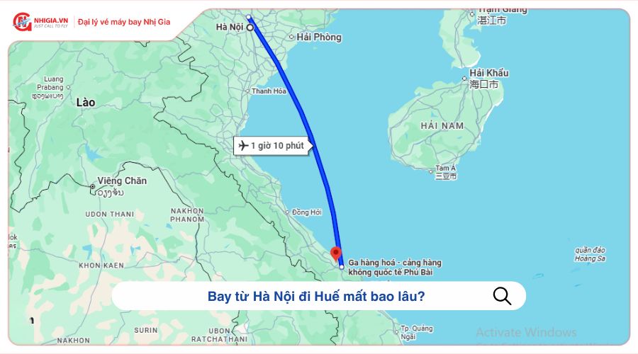 Bay từ Hà Nội đi Huế mất bao lâu?