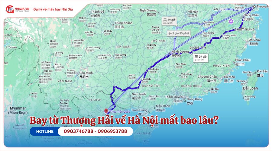 Thời gian bay từ Thượng Hải về Hà Nội mất bao lâu?