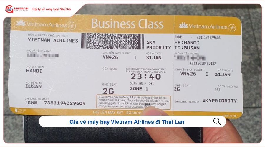 Giá vé máy bay Vietnam Airlines đi Thái Lan