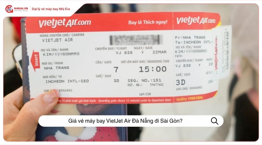 Giá vé máy bay VietJet Air Đà Nẵng đi Sài Gòn?