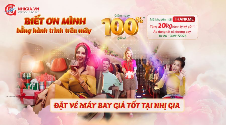 Ưu đãi THANKME – Bay hạng Eco giảm đến 100% giá vé 