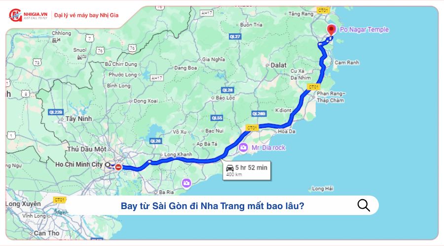 Bay từ Sài Gòn đi Nha Trang mất bao lâu?