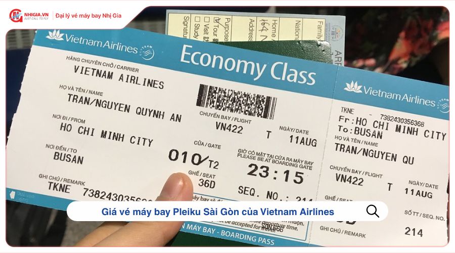 Giá vé máy bay Pleiku Sài Gòn của Vietnam Airlines