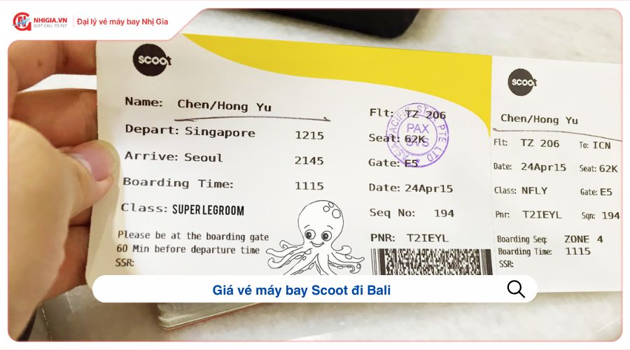 Giá vé máy bay Scoot đi Bali