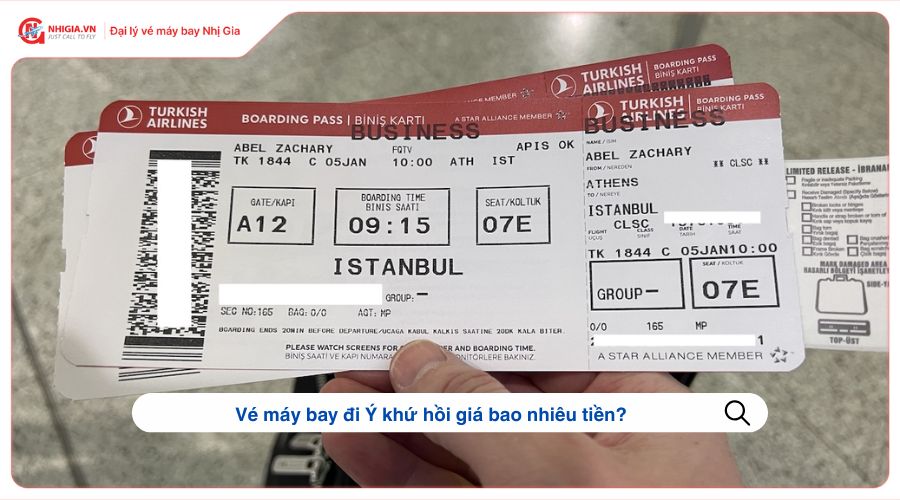 Vé máy bay đi Ý khứ hồi giá bao nhiêu tiền?