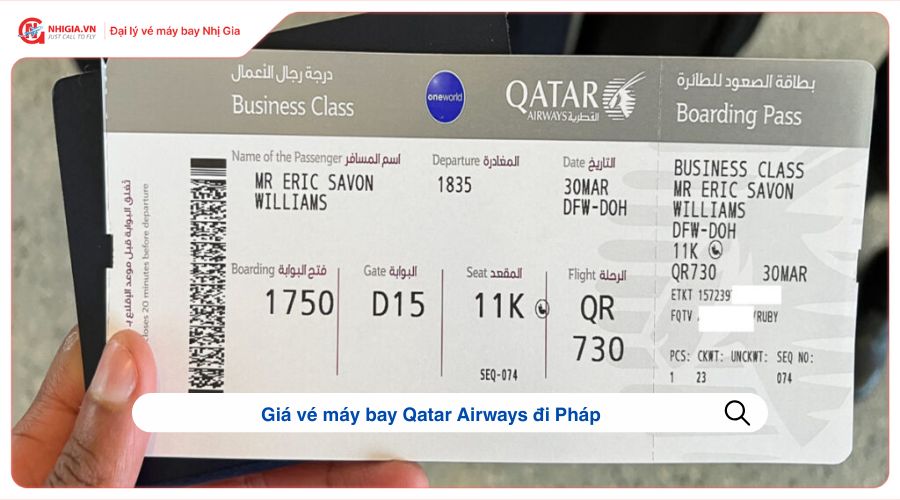 Giá vé máy bay Qatar Airways đi Pháp