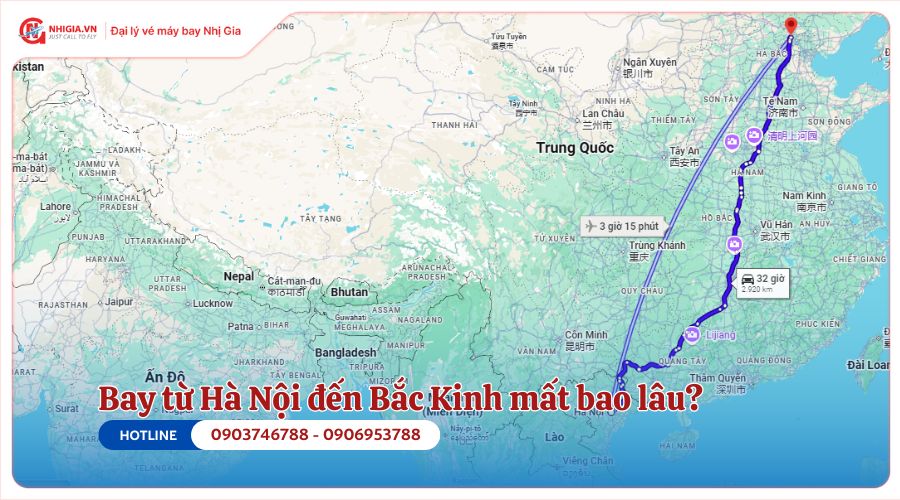 Bay từ Hà Nội đến Bắc Kinh mất bao lâu?