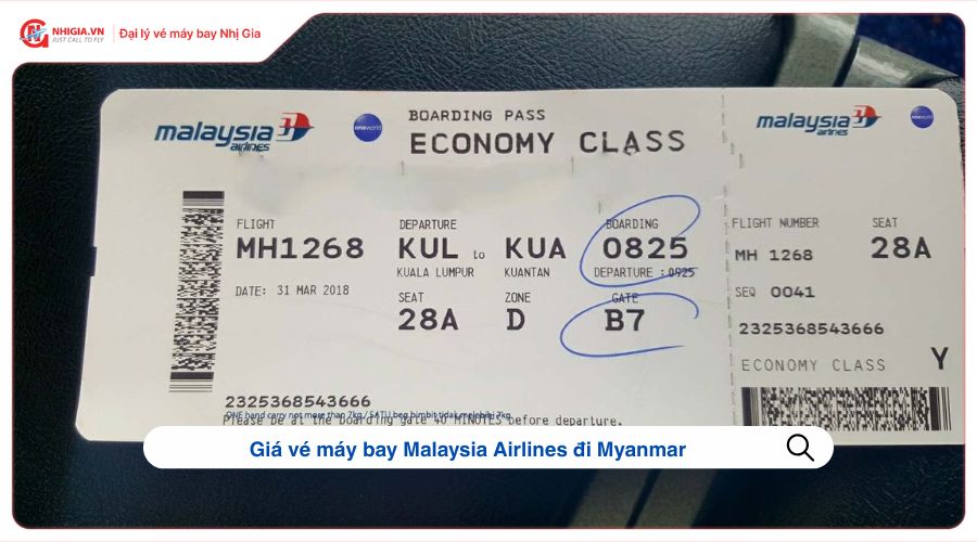 Giá vé máy bay Malaysia Airlines đi Myanmar