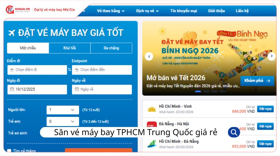Cách săn vé máy bay TPHCM Trung Quốc giá rẻ
