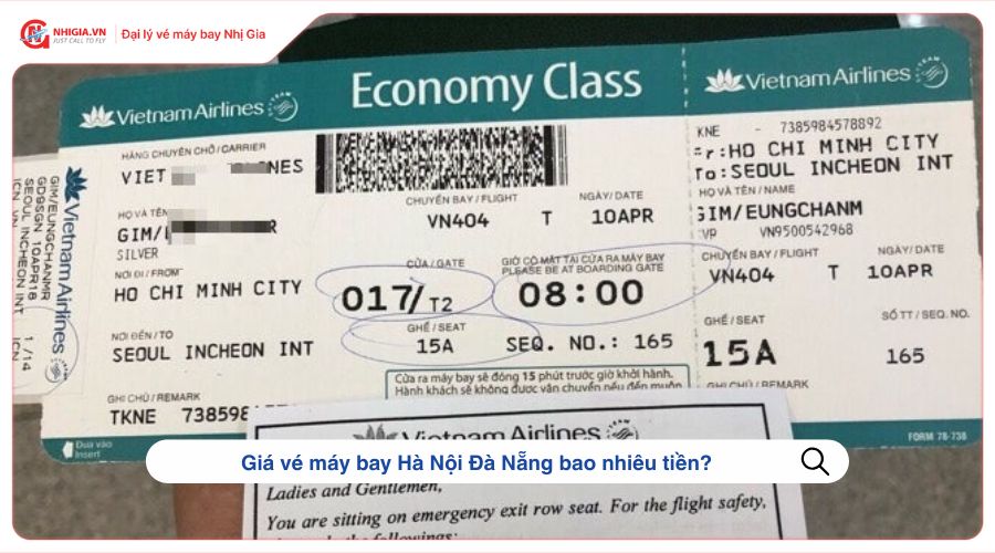 Giá vé máy bay Hà Nội Đà Nẵng bao nhiêu tiền?