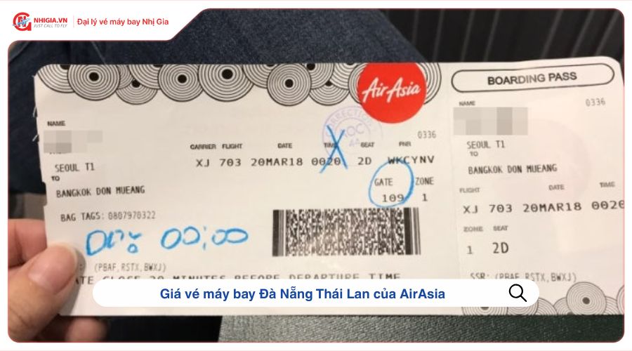 Giá vé máy bay Đà Nẵng Thái Lan của AirAsia