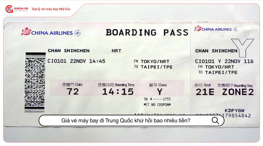 Giá vé máy bay đi Trung Quốc khứ hồi bao nhiêu tiền?