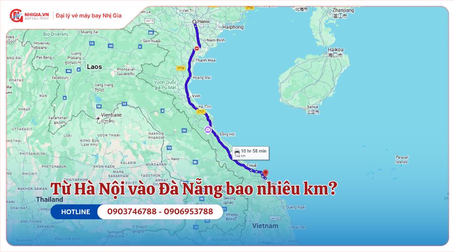 Từ Hà Nội vào Đà Nẵng bao nhiêu km?