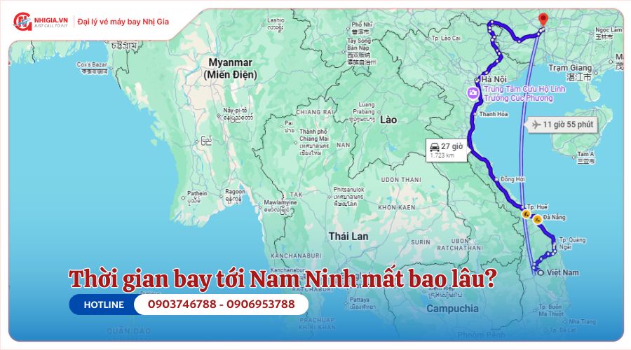 Thời gian bay tới Nam Ninh mất bao lâu?