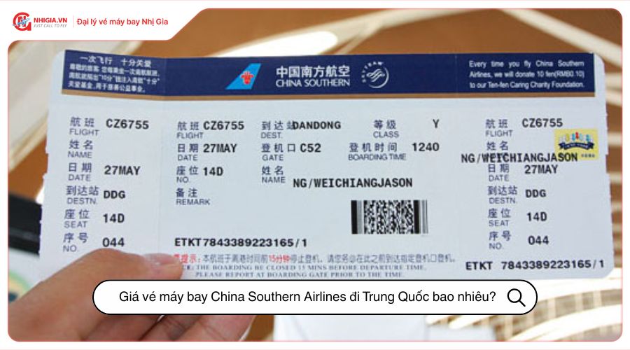 Giá vé máy bay China Southern Airlines đi Trung Quốc bao nhiêu tiền?