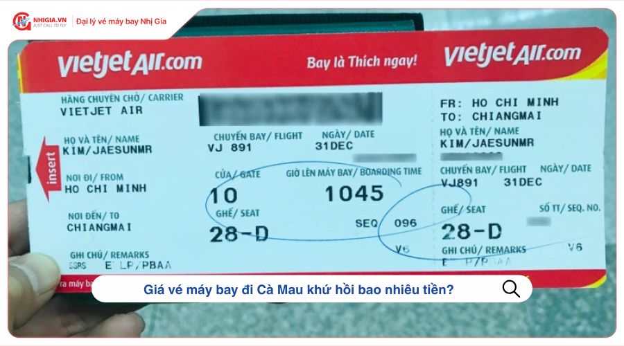 Giá vé máy bay đi Cà Mau khứ hồi bao nhiêu tiền?
