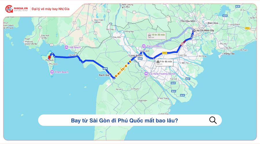 Bay từ Sài Gòn đi Phú Quốc mất bao lâu?