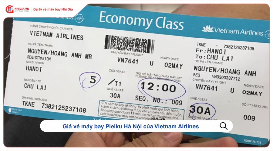 Giá vé máy bay Pleiku Hà Nội của Vietnam Airlines