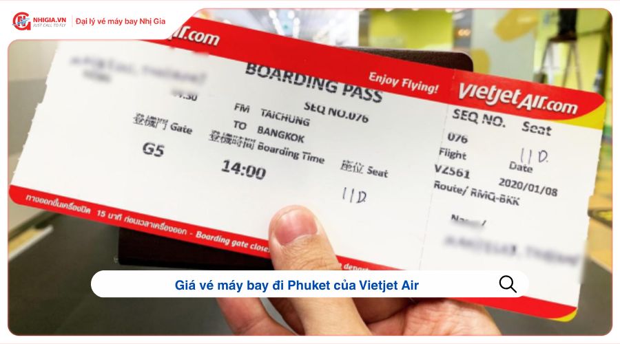 Giá vé máy bay đi Phuket của Vietjet Air