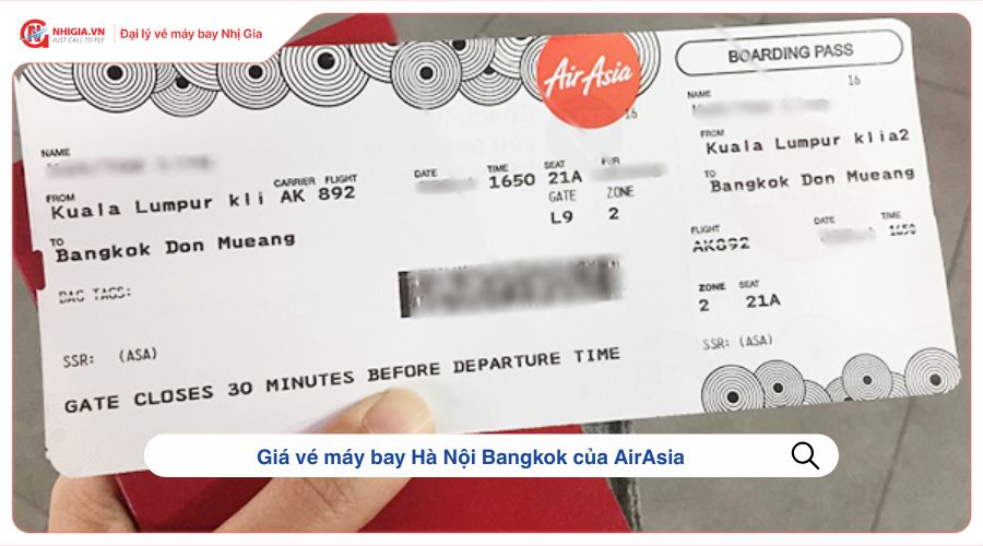 Giá vé máy bay Hà Nội Bangkok của AirAsia