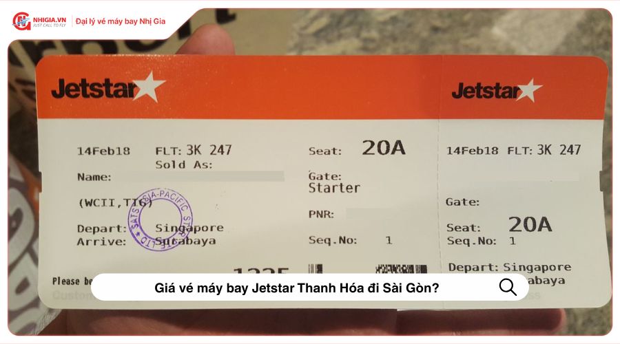 Giá vé máy bay Jetstar Thanh Hóa đi Sài Gòn?